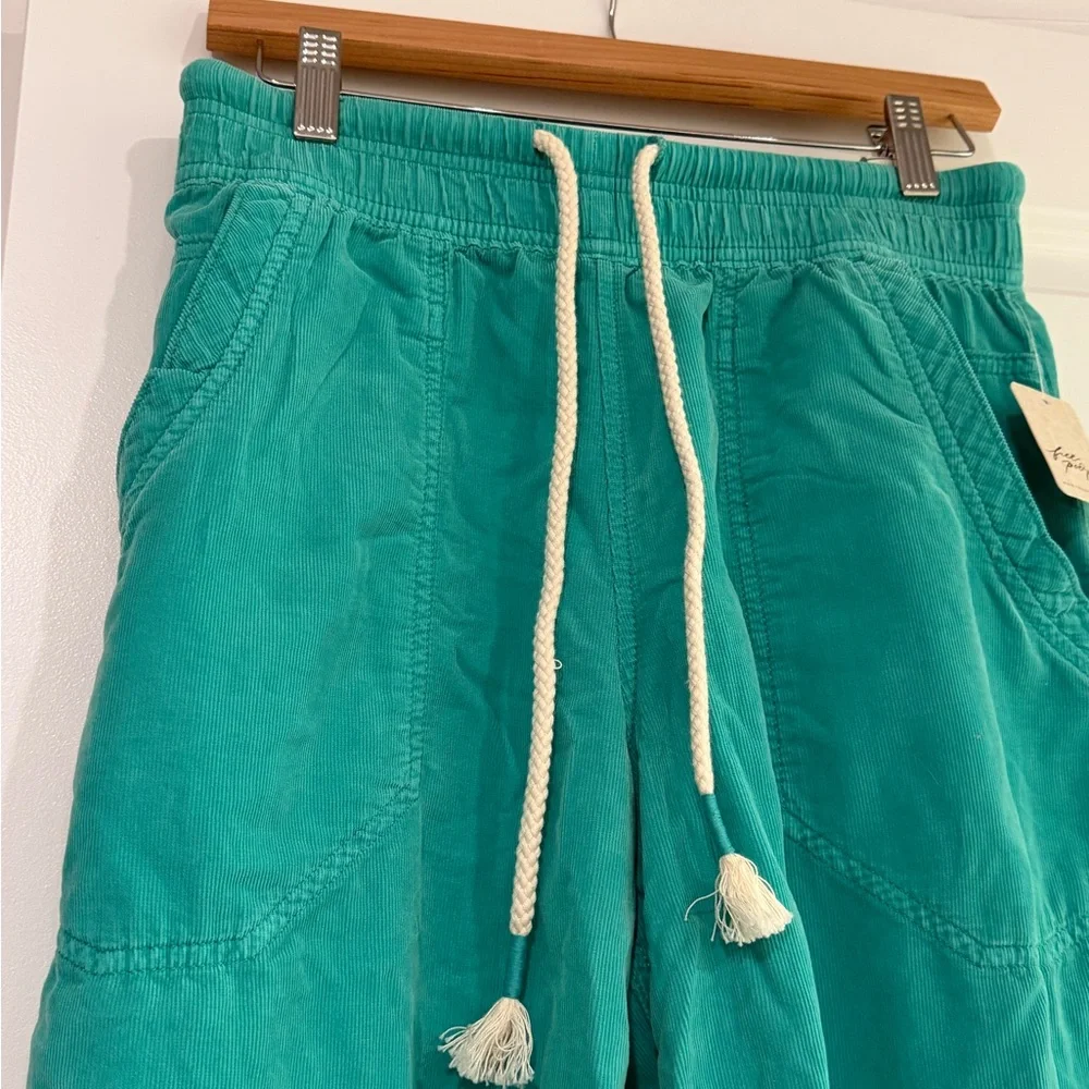 NWT Free People Easy Peasy Pull-On Corduroy Pants Size XS in Turquoise (Ceramic) - Picture 5 of 9